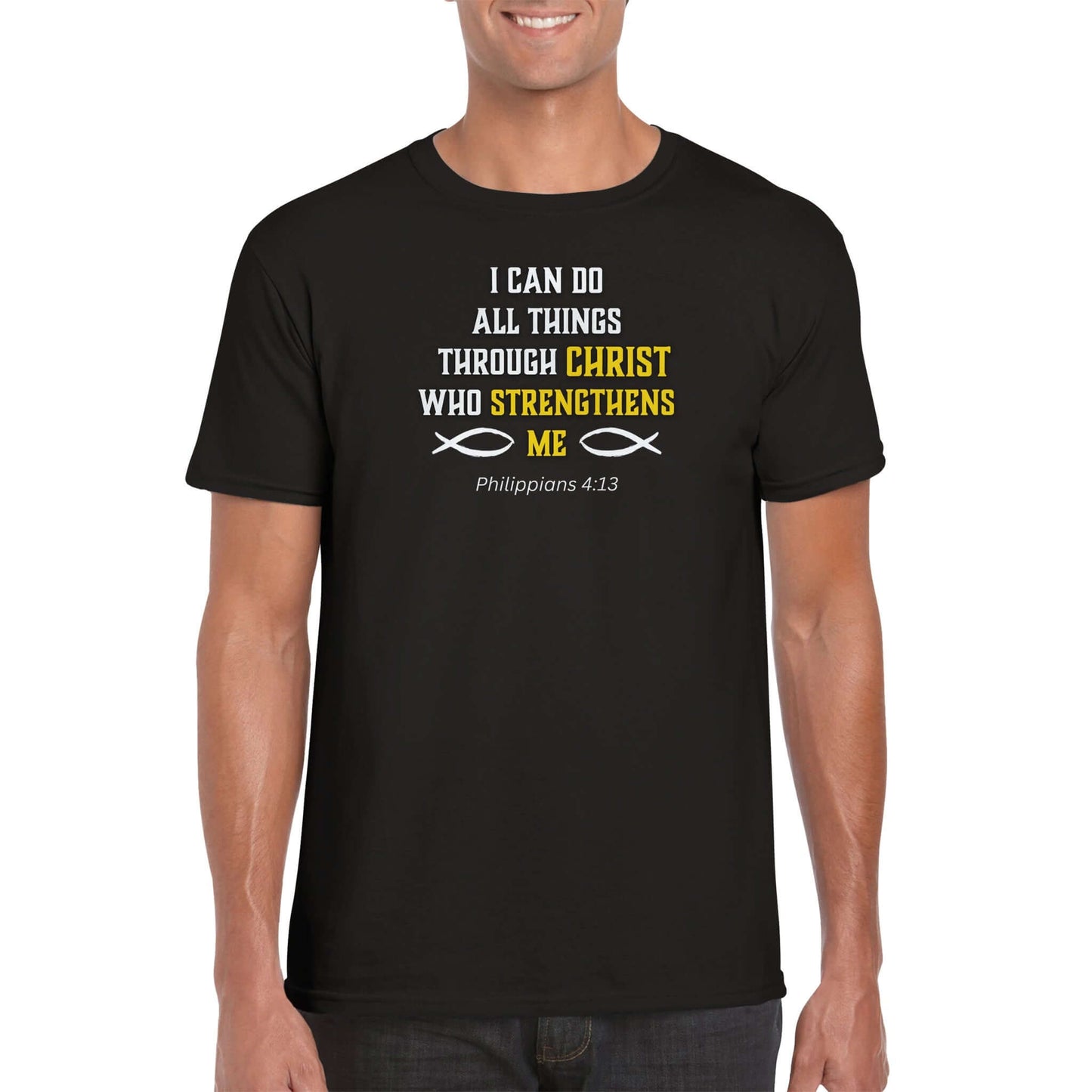 Christ Strengthens Me, Philippians 4:13 T-Shirt - Graceful Smiles