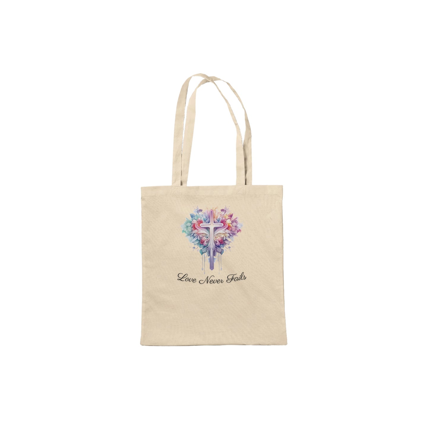 Love Never Fails Tote Bag