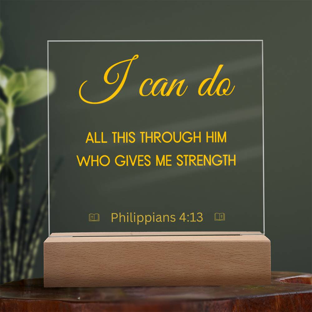 Personal Bible Verse Acrylic Square Plaque