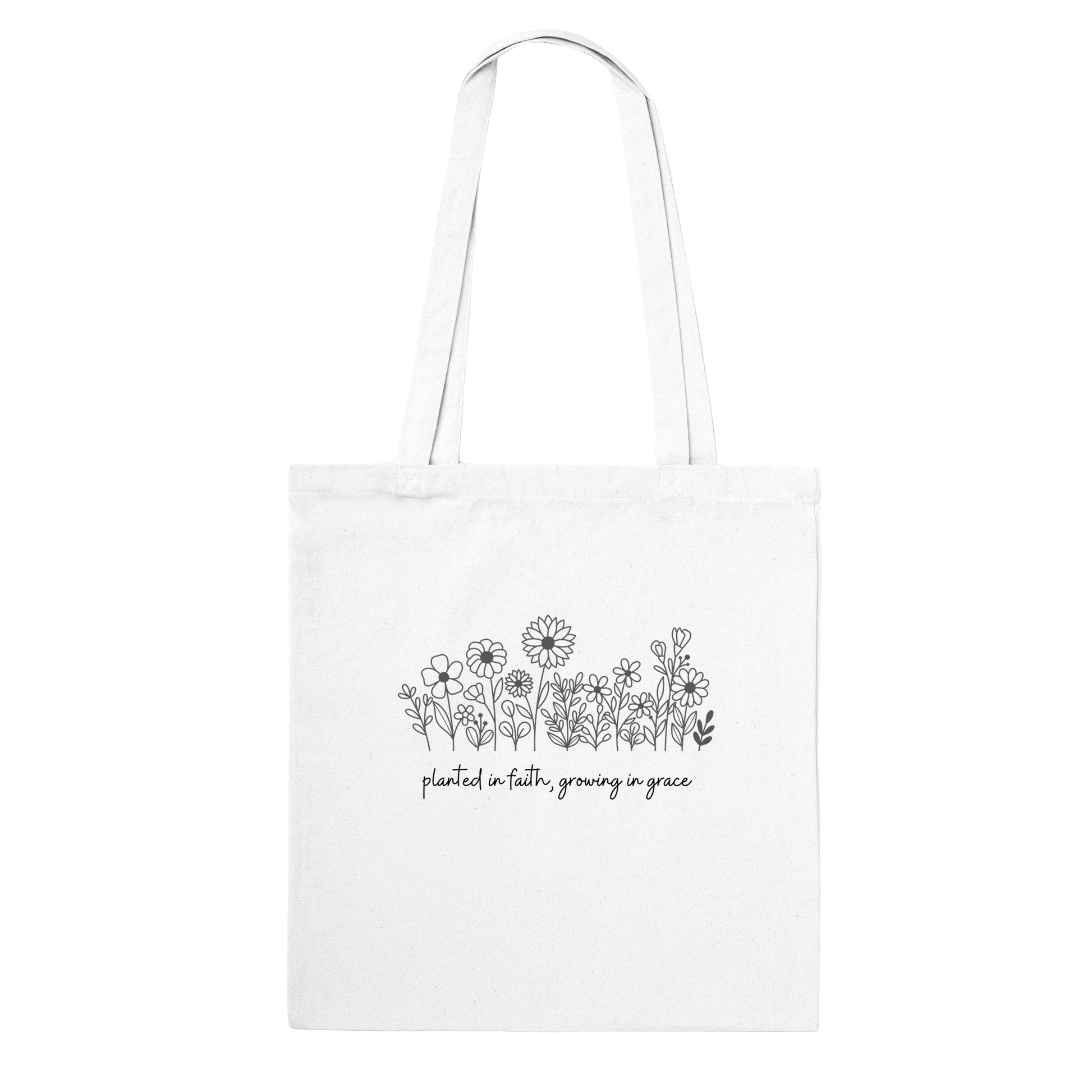 Planted in Faith Tote Bag - Graceful Smiles