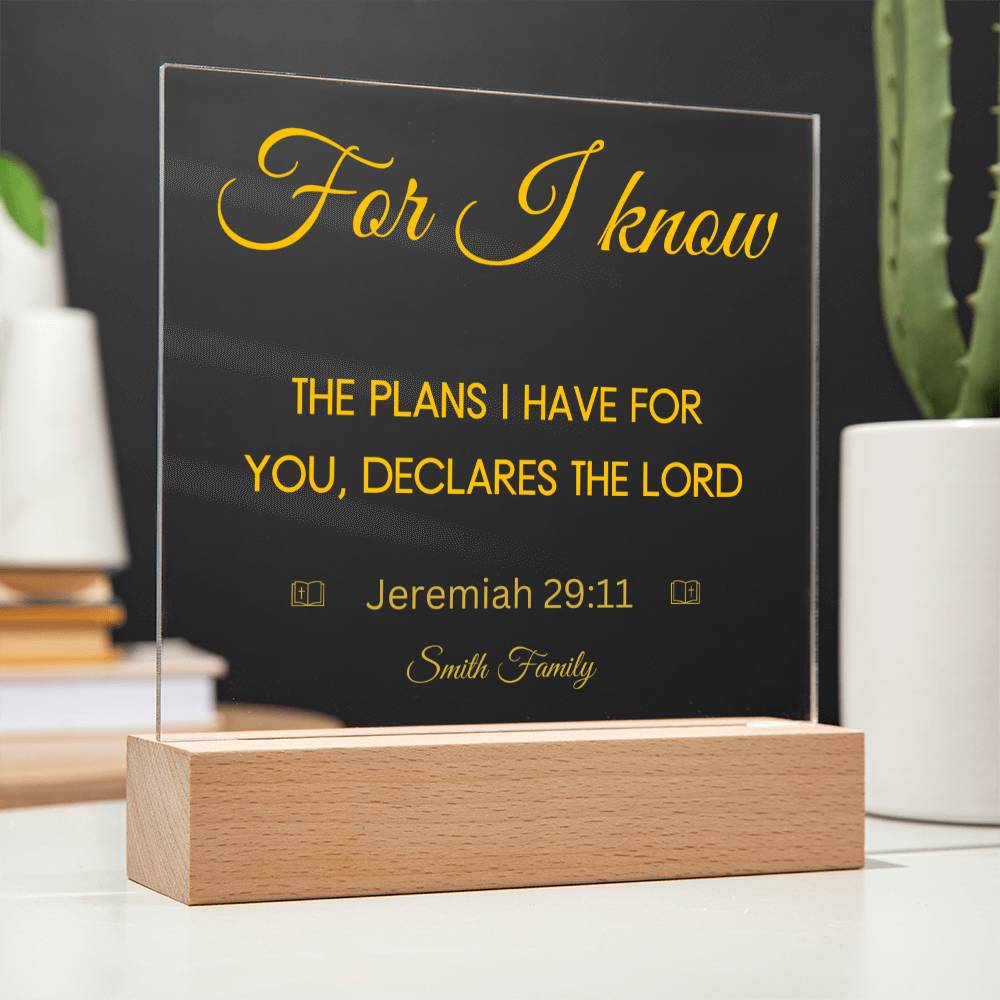 Personal Bible Verse Acrylic Square Plaque