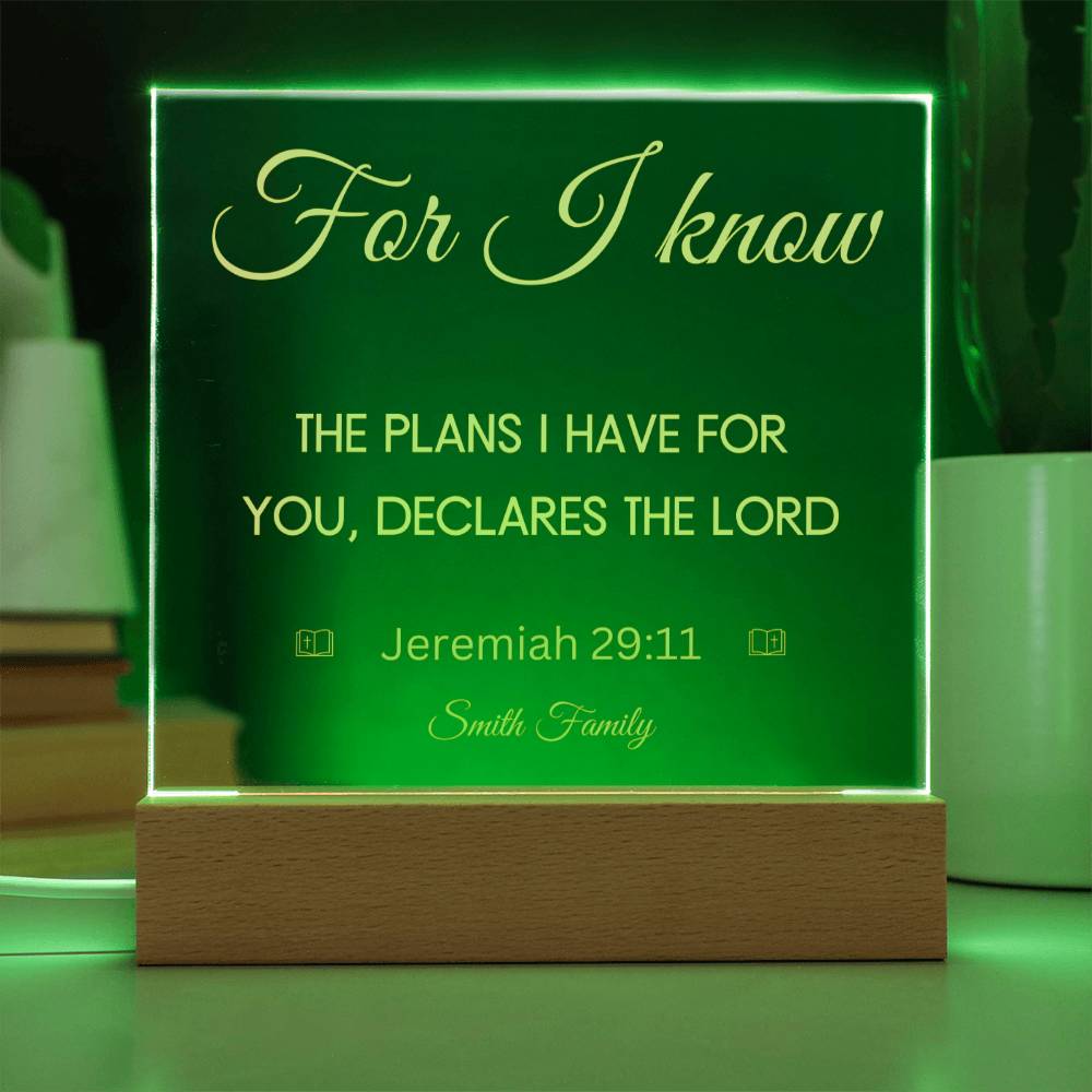 Personal Bible Verse Acrylic Square Plaque